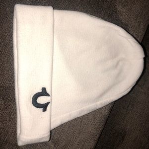 True religion white beanie